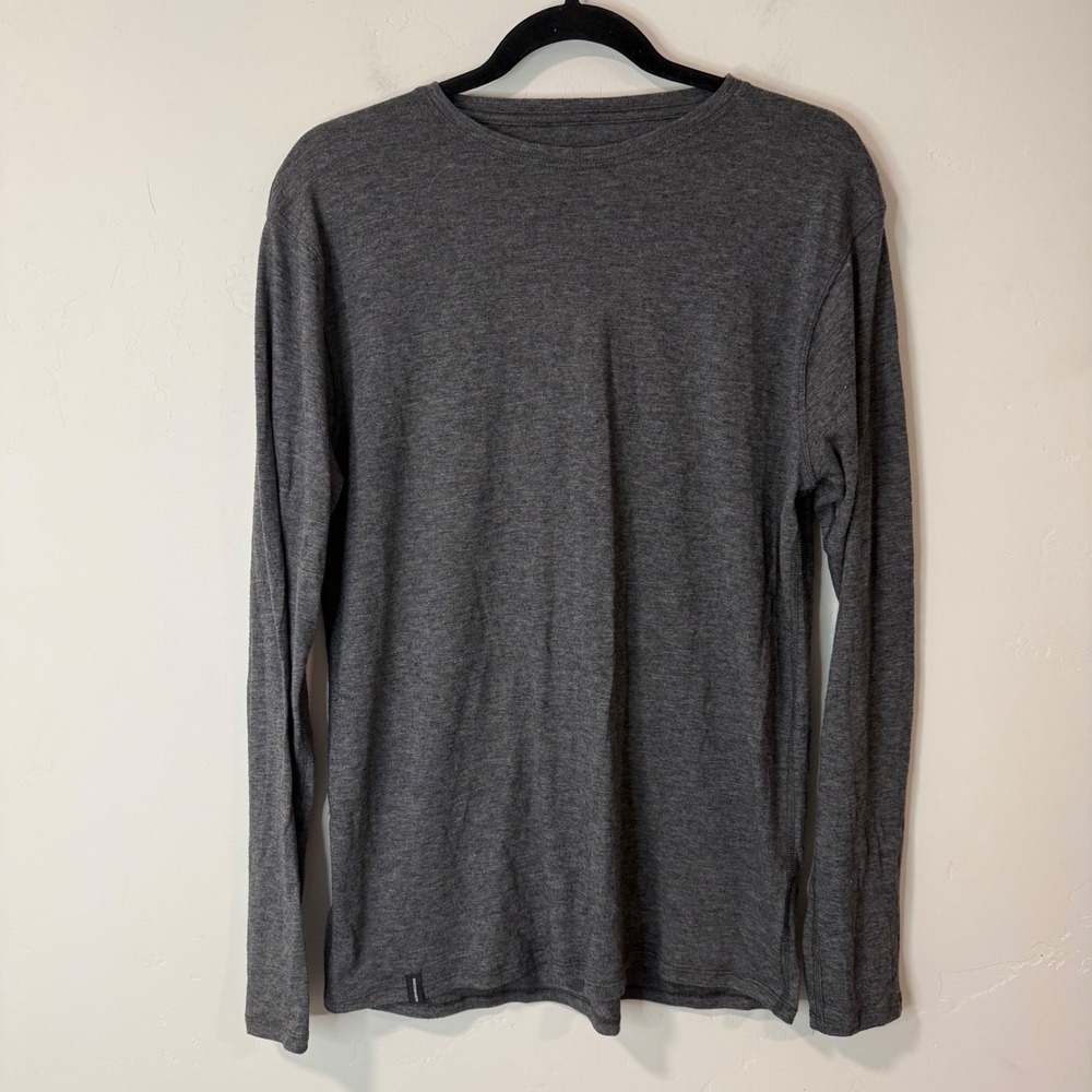 Duckworth Mens Merino Wool Blend Long Sleeve Shirt Medium Gray Vapor Tee